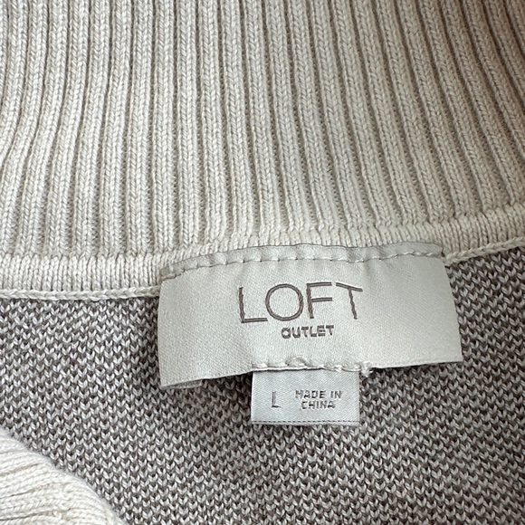 LOFT Cream Patterned Button-Up Cardigan - Picture 2 of 8